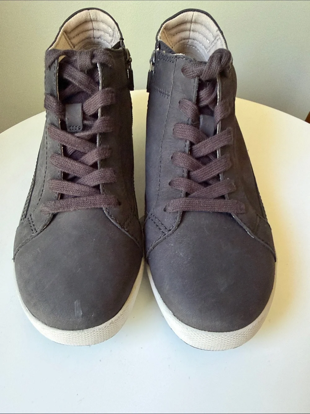 Dansko Onyx Black Milled Nubuck High Top Sneaker Booties Side Zip Comfort Size38